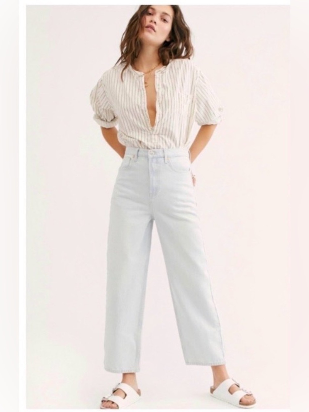 NEW✨FREE PEOPLE WE THE FREE HIGH WAISTED BARREL JEANS / 26